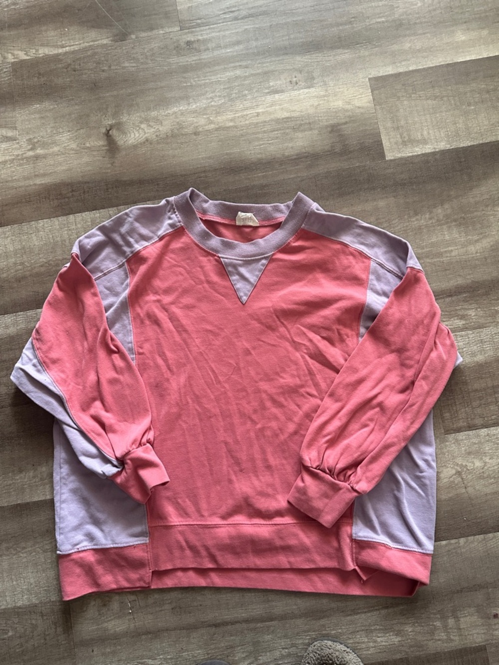 Women’s Two-Tone Pink and Lavender Crew Sweatshirt